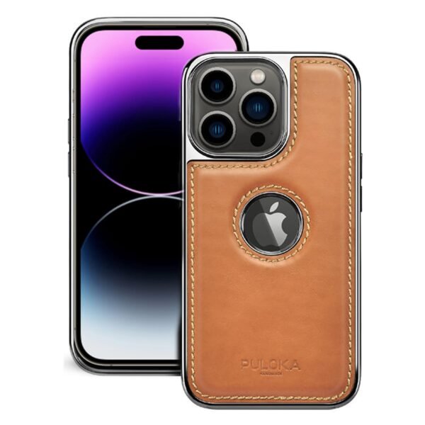 iPhone 15 Pro Electroplated Leather Back Case | Slim Cover