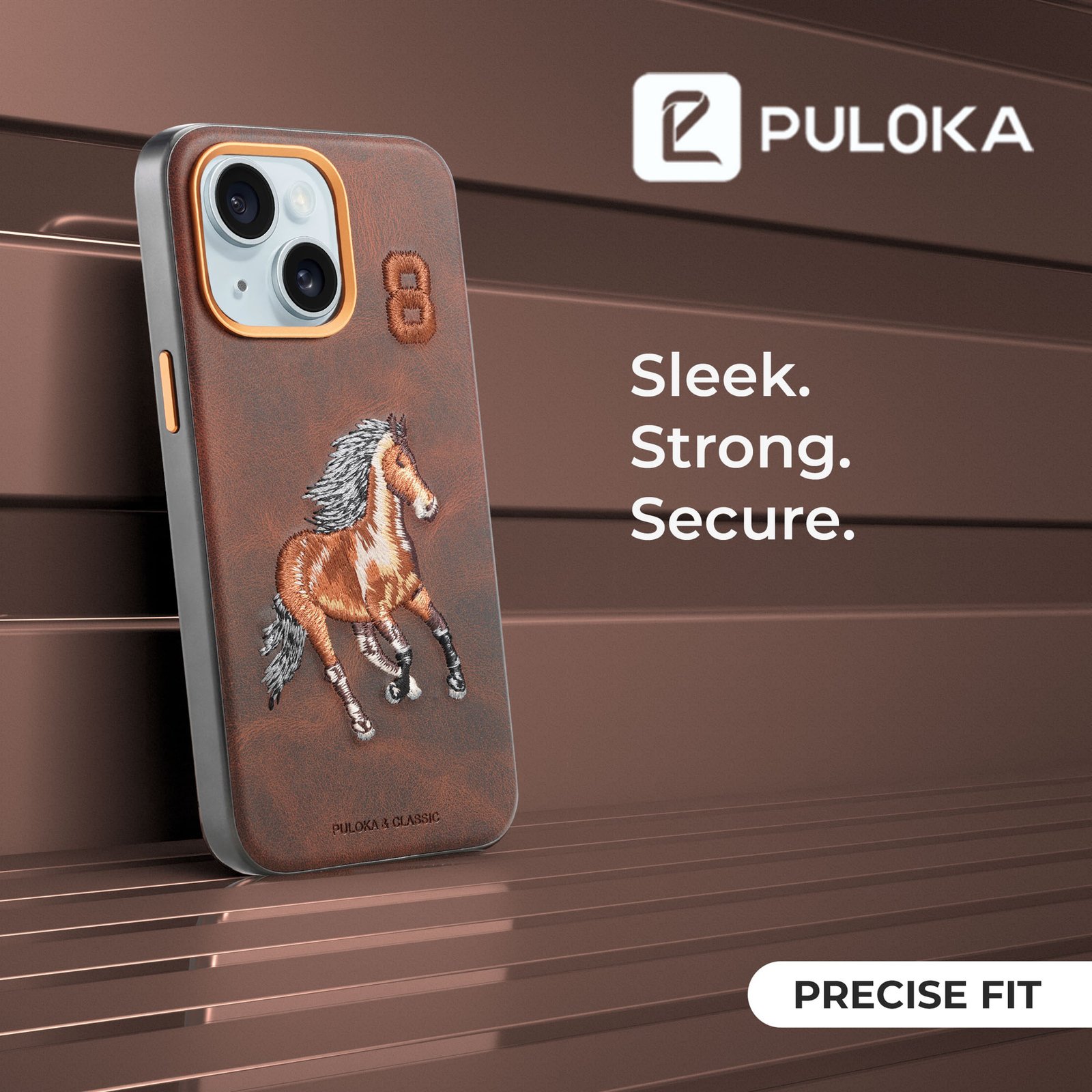iPhone 14 Leather Back Case Phone Cover puloka